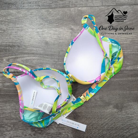 Bleu Rod Beattie Floral Molded Cup Bikini Top Size 6 - Picture 5 of 5